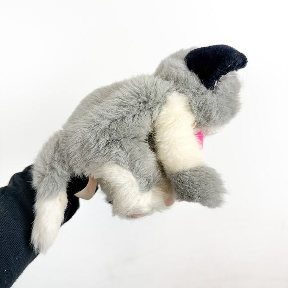 Vintage 1992 Tyco Kitty Kitty Kittens Cat Gray Black Purring Purs Stuffed Animal - Picture 4 of 8